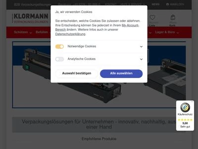 Website von Hans Klormann GmbH