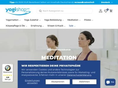 Website von yogishop.com GmbH