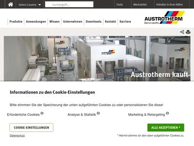 Website von Austrotherm GmbH 