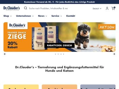 Website von Dr. Clauder solutions for pets GmbH