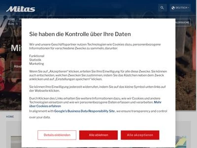 Website von Mitas GmbH