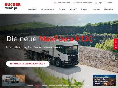 Website von Bucher Municipal AG