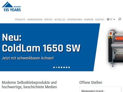 Website von NESCHEN Coating GmbH