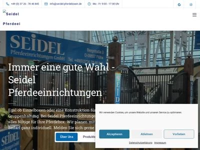 Website von Seidel Pferdeeinrichtungen GmbH