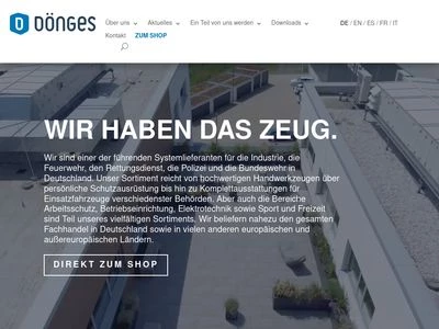 Website von Dönges GmbH & Co. KG