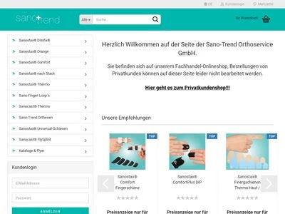 Website von Sano-Trend Orthoservice GmbH