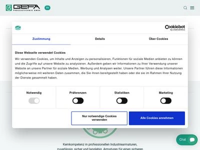 Website von GEFA Processtechnik GmbH