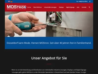 Website von MOStron Elektronik GmbH