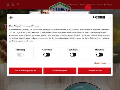 Website von Steinhaus GmbH