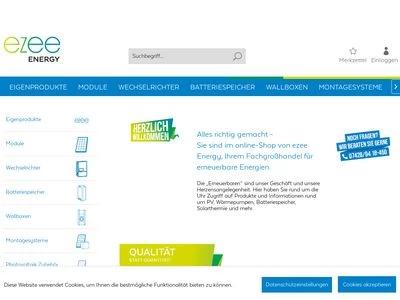 Website von ezee Energy GmbH