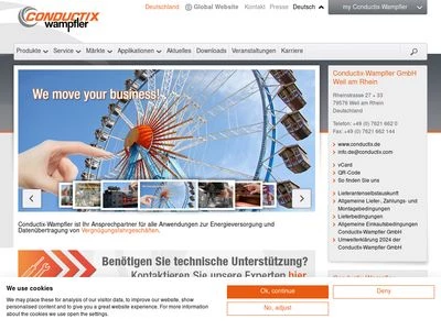 Website von Conductix-Wampfler GmbH