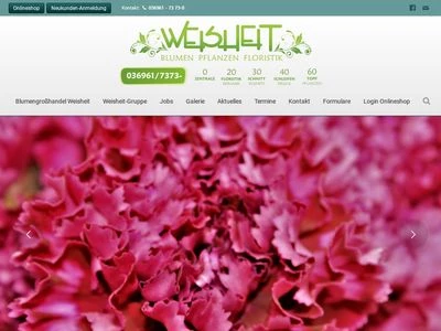 Website von Blumengroßhandel Weisheit GmbH & Co. KG