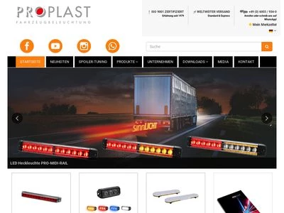 Website von PROPLAST Fahrzeugbeleuchtung GmbH