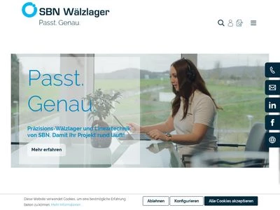 Website von SBN Wälzlager GmbH & Co. KG