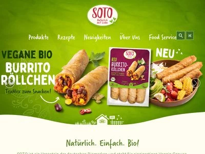 Website von SOTO - organic veggie food GmbH