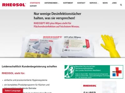 Website von Rheosol - Wachendorff-Chemie GmbH