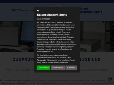 Website von MFC Sensortechnik GmbH