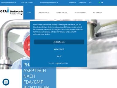 Website von GFA Steriltechnik GmbH & Co. KG