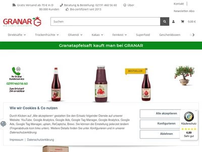 Website von Granar GmbH