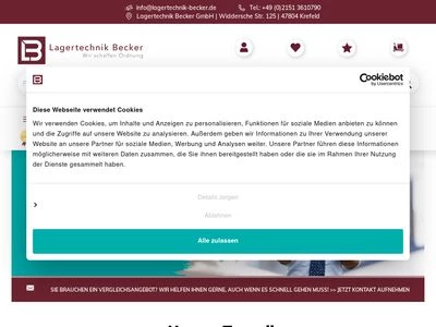 Website von Lagertechnik Becker GmbH