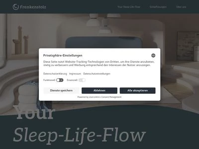 Website von f.a.n. frankenstolz schlafkomfort - H. Neumeyer GmbH & Co. KG