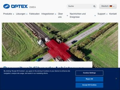 Website von OPTEX Technologies BV