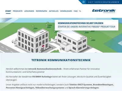 Website von tetronik Kommunikationstechnik GmbH