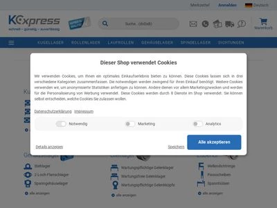 Website von Kugellager-Express GmbH