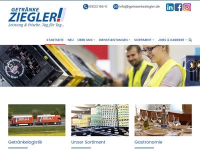 Website von Getränke Ziegler GmbH