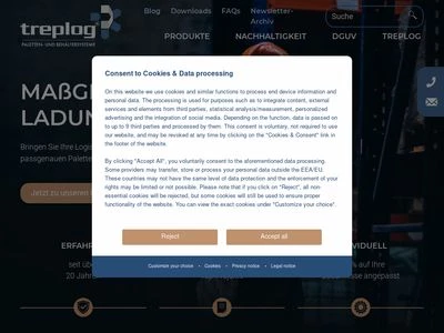 Website von treplog GmbH