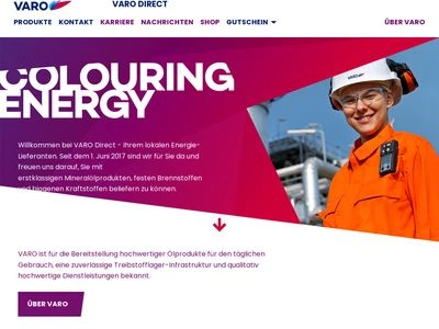 Website von VARO Energy Direct GmbH