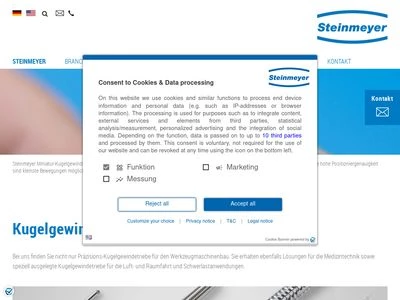 Website von Steinmeyer GmbH und Co. KG