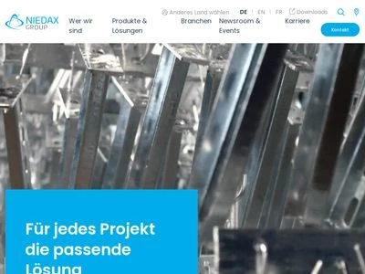 Website von Niedax GmbH & Co. KG