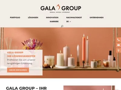 Website von Gala-Kerzen GmbH