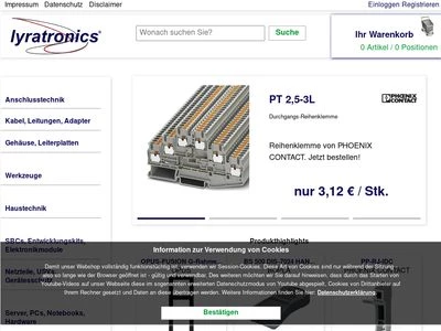 Website von lyratronics GmbH