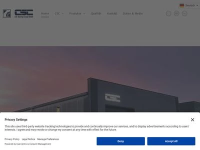 Website von CSC Bearing Europe GmbH