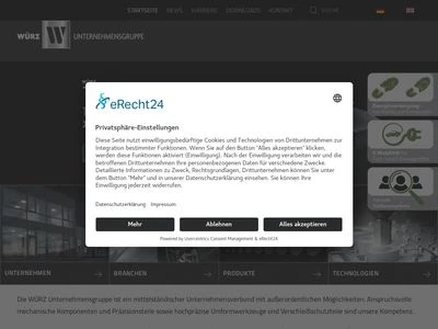 Website von WÜRZ Fertigungstechnik GmbH