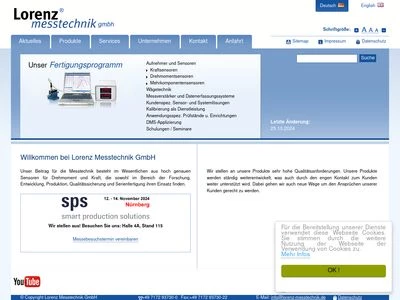 Website von Lorenz Messtechnik GmbH