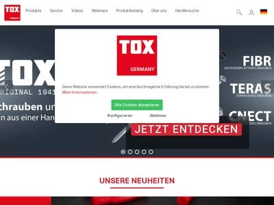 Website von TOX-DÜBEL-TECHNIK GmbH