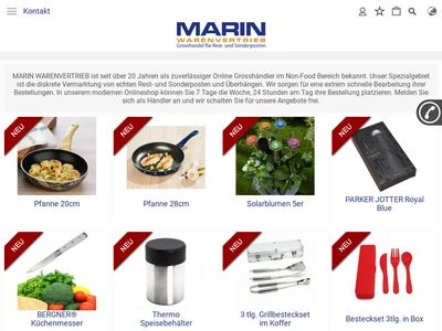 Website von MARIN WARENVERTRIEB