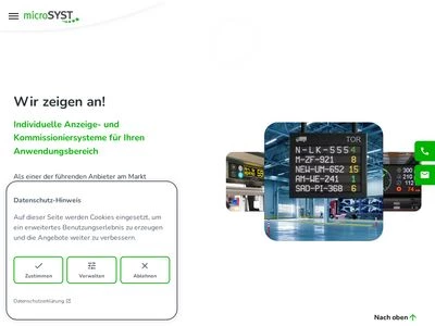 Website von microSYST Systemelectronic GmbH