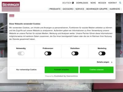 Website von Behringer GmbH