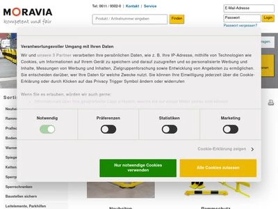 Website von MORAVIA GmbH