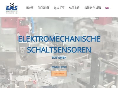 Website von EMS Elektromechanische Schaltsensoren GmbH