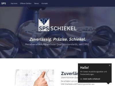 Website von SPS Schiekel Präzisionssysteme GmbH