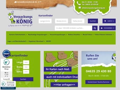 Website von VerpackungsKönig GmbH