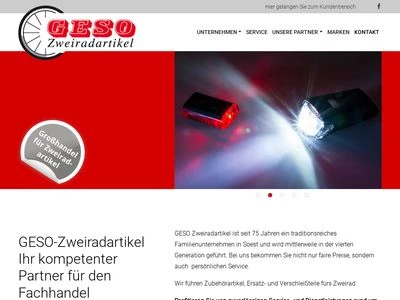 Website von GESO-Zweiradartikel Großhandel