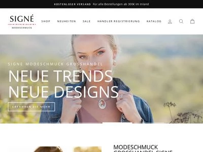 Website von Signé Modeschmuck GmbH