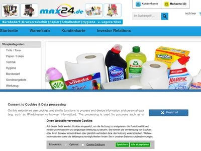 Website von MAX24 Aktiengesellschaft