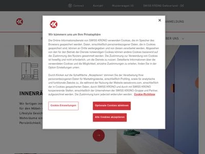 Website von SWISS KRONO AG